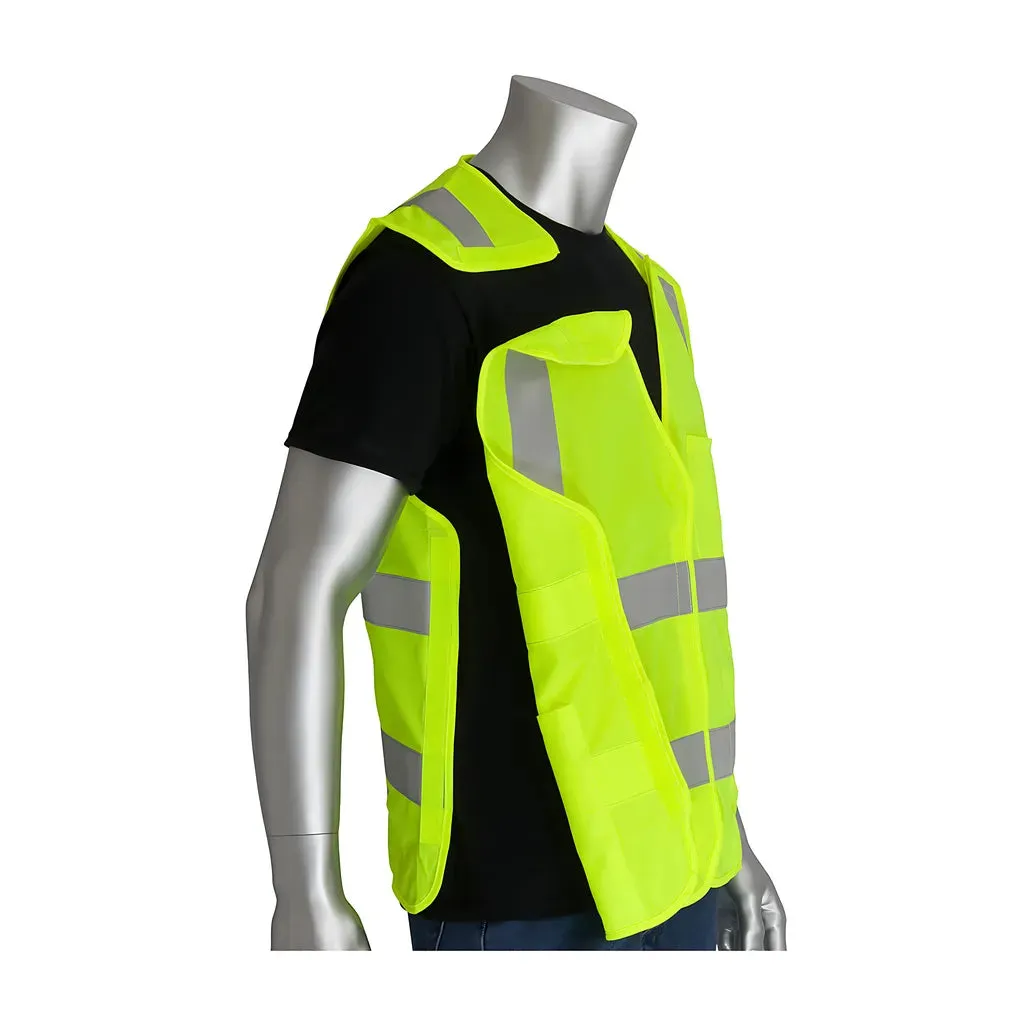 PIP 305-5PVFRLY-S/M ANSI Type R Class 2 FR Treated Solid Breakaway Vest